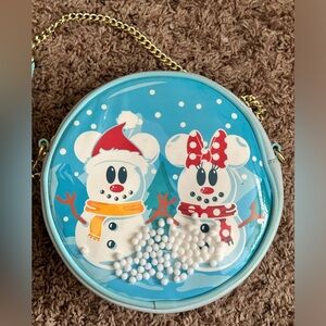 Loungefly Disney Mickey and Minnie Mouse Snow Globe Crossbody